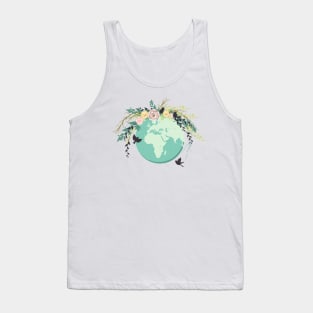 Cute Earth Day Globe Tank Top